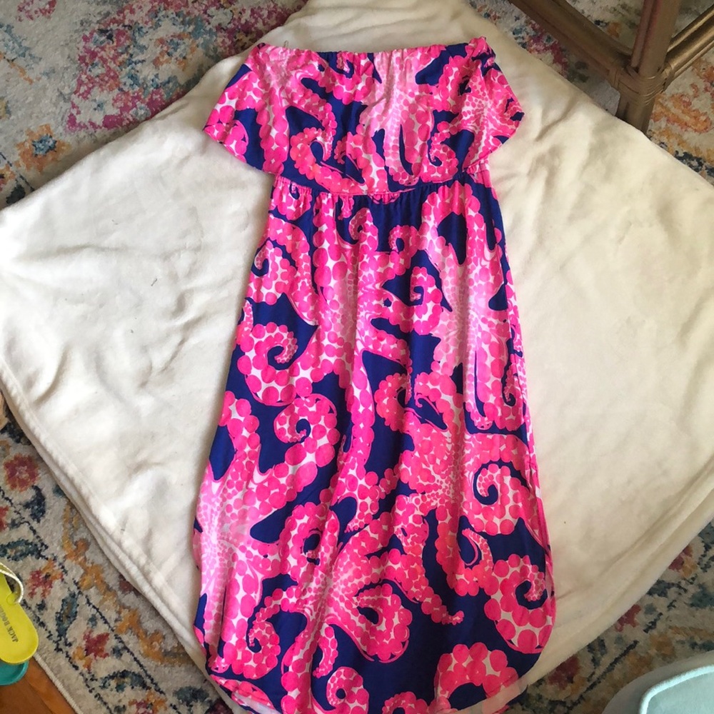 Lilly Pulitzer strapless midi sundress